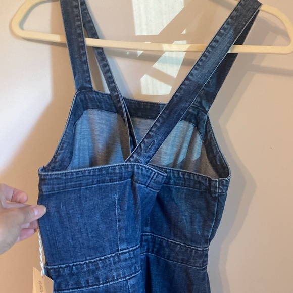 Denim Jean overall Dress with Pockets - Sz 6 - Picture 4 of 6